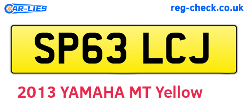 SP63LCJ are the vehicle registration plates.