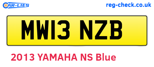 MW13NZB are the vehicle registration plates.