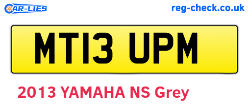 MT13UPM are the vehicle registration plates.