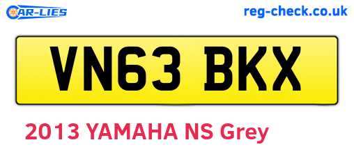 VN63BKX are the vehicle registration plates.