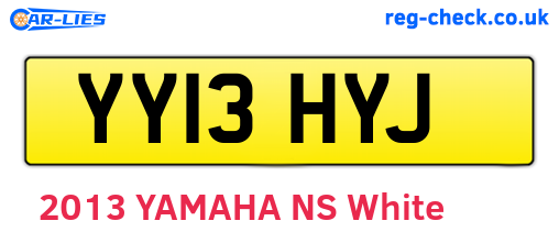 YY13HYJ are the vehicle registration plates.
