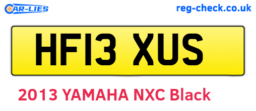 HF13XUS are the vehicle registration plates.
