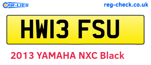 HW13FSU are the vehicle registration plates.