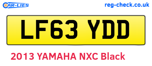 LF63YDD are the vehicle registration plates.
