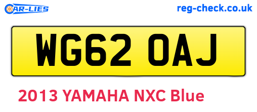 WG62OAJ are the vehicle registration plates.