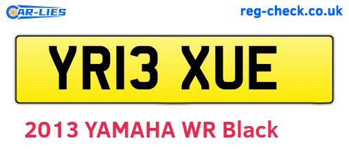 YR13XUE are the vehicle registration plates.