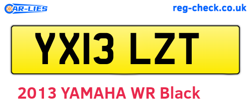 YX13LZT are the vehicle registration plates.