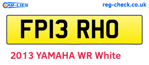 FP13RHO are the vehicle registration plates.