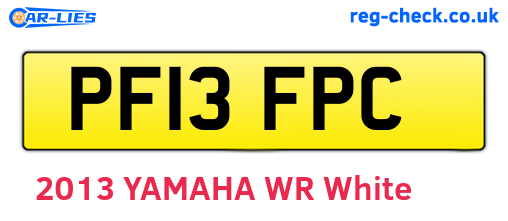 PF13FPC are the vehicle registration plates.