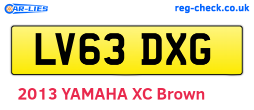 LV63DXG are the vehicle registration plates.