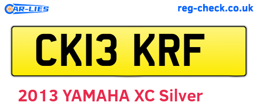 CK13KRF are the vehicle registration plates.