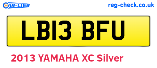 LB13BFU are the vehicle registration plates.