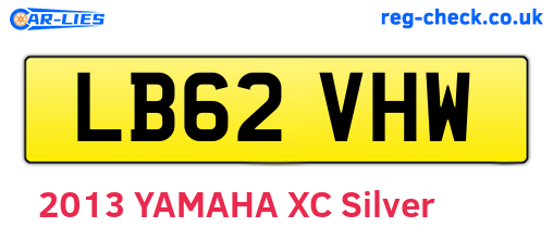 LB62VHW are the vehicle registration plates.