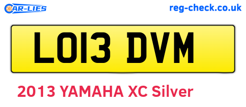 LO13DVM are the vehicle registration plates.