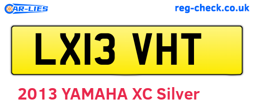 LX13VHT are the vehicle registration plates.