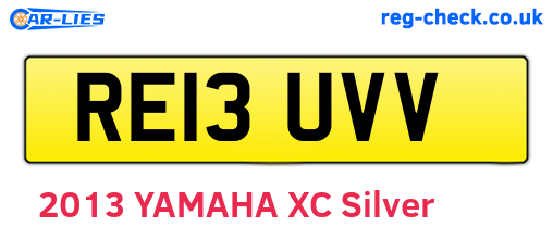 RE13UVV are the vehicle registration plates.
