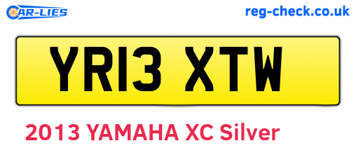 YR13XTW are the vehicle registration plates.
