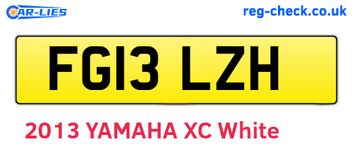 FG13LZH are the vehicle registration plates.