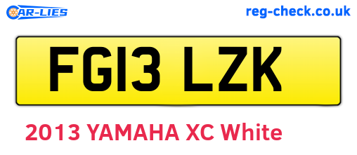 FG13LZK are the vehicle registration plates.