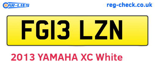 FG13LZN are the vehicle registration plates.