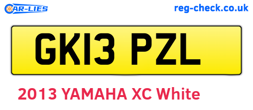 GK13PZL are the vehicle registration plates.