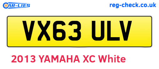 VX63ULV are the vehicle registration plates.