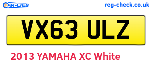 VX63ULZ are the vehicle registration plates.