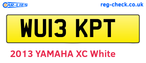 WU13KPT are the vehicle registration plates.