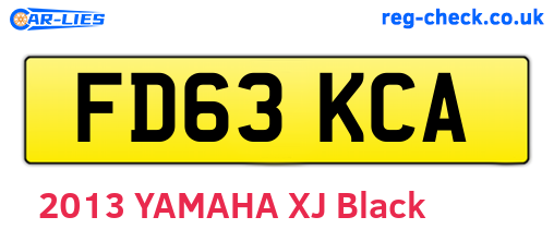 FD63KCA are the vehicle registration plates.