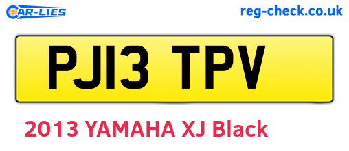 PJ13TPV are the vehicle registration plates.