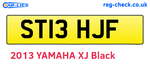 ST13HJF are the vehicle registration plates.