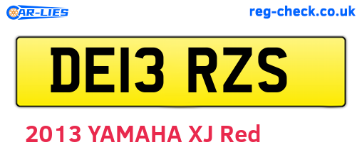 DE13RZS are the vehicle registration plates.