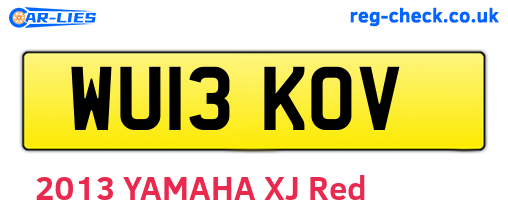 WU13KOV are the vehicle registration plates.