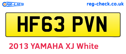 HF63PVN are the vehicle registration plates.