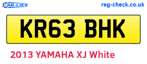 KR63BHK are the vehicle registration plates.