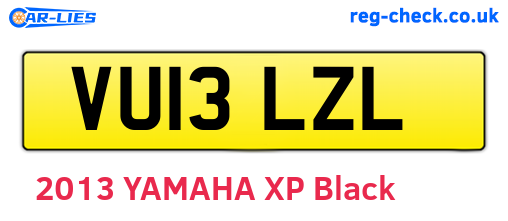 VU13LZL are the vehicle registration plates.