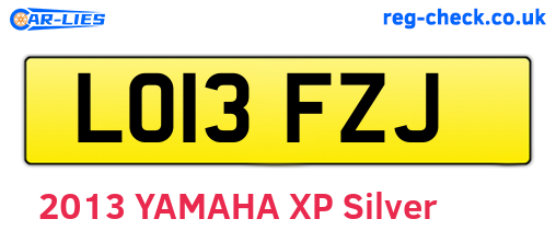 LO13FZJ are the vehicle registration plates.