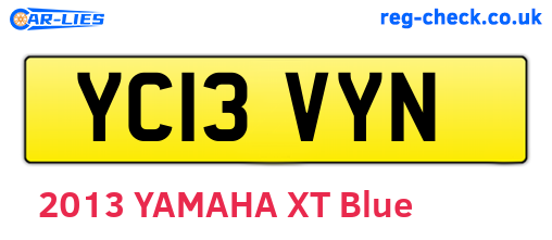 YC13VYN are the vehicle registration plates.