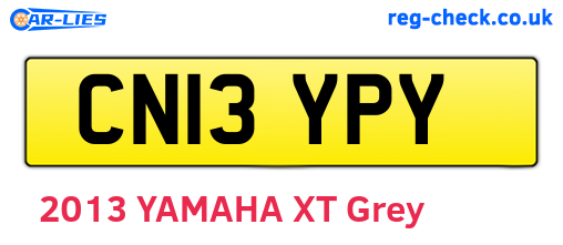 CN13YPY are the vehicle registration plates.