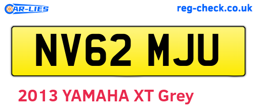 NV62MJU are the vehicle registration plates.