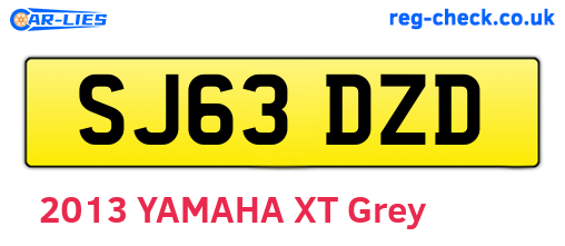 SJ63DZD are the vehicle registration plates.