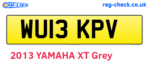 WU13KPV are the vehicle registration plates.
