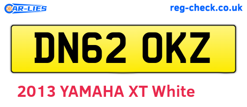 DN62OKZ are the vehicle registration plates.