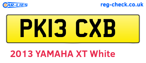 PK13CXB are the vehicle registration plates.
