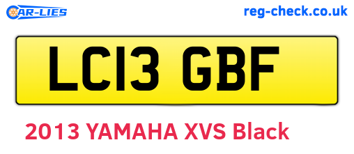LC13GBF are the vehicle registration plates.