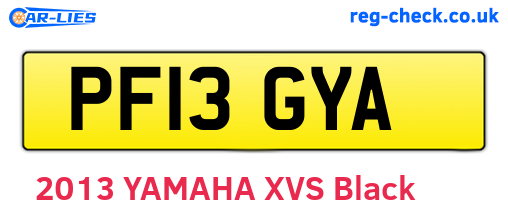 PF13GYA are the vehicle registration plates.