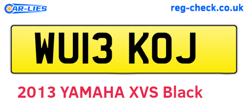 WU13KOJ are the vehicle registration plates.