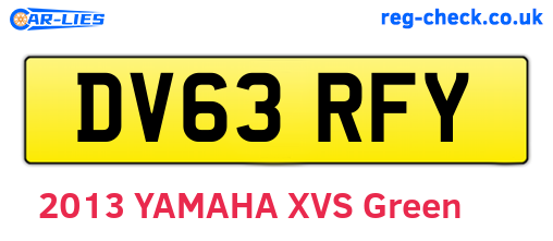 DV63RFY are the vehicle registration plates.