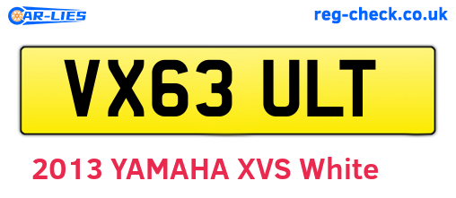VX63ULT are the vehicle registration plates.