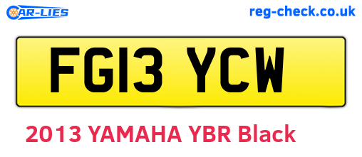 FG13YCW are the vehicle registration plates.